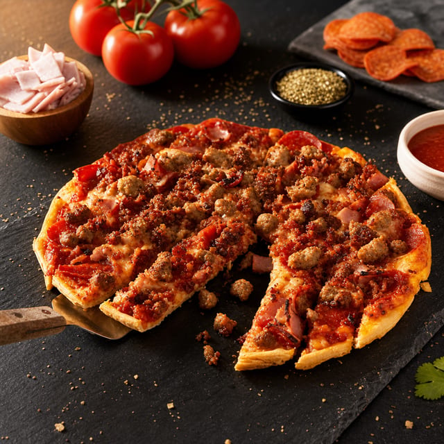 10" Cauliflower Crust Meat Lovers Pizza.