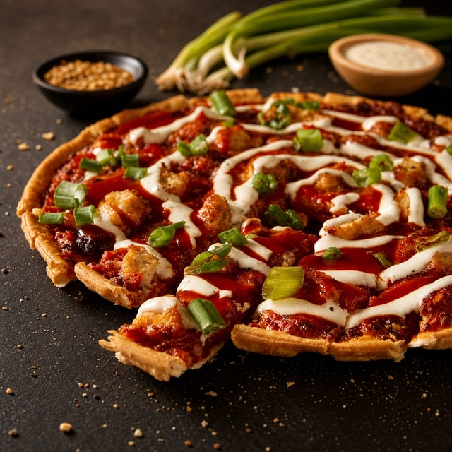 10" Cauliflower Crust Buffalo Chicken Pizza.