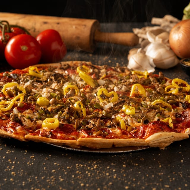 13" All The Way Pizza.