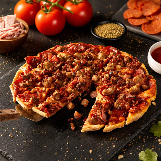 11" Meat Lovers Pizza.
