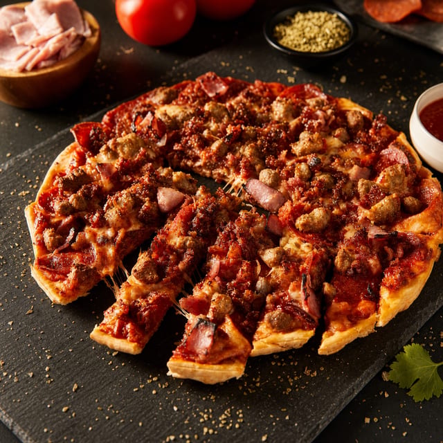 10" Cauliflower Meat Lovers Pizza.