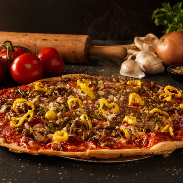 9" All The Way Pizza.