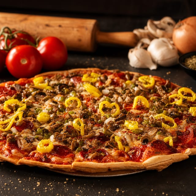 11" All The Way Pizza.