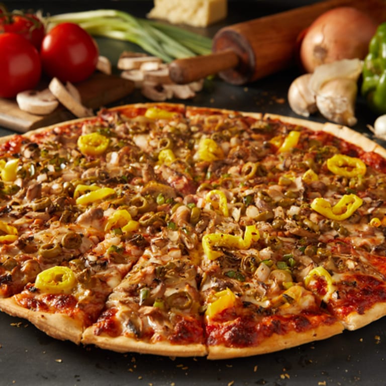 Savor our veggie pizza
