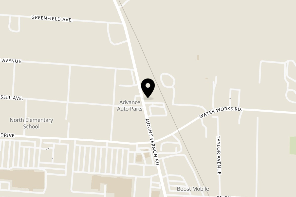 Map showing the location of Plaza Pizza Newark on 1130 Mt Vernon Rd #1 in Newark